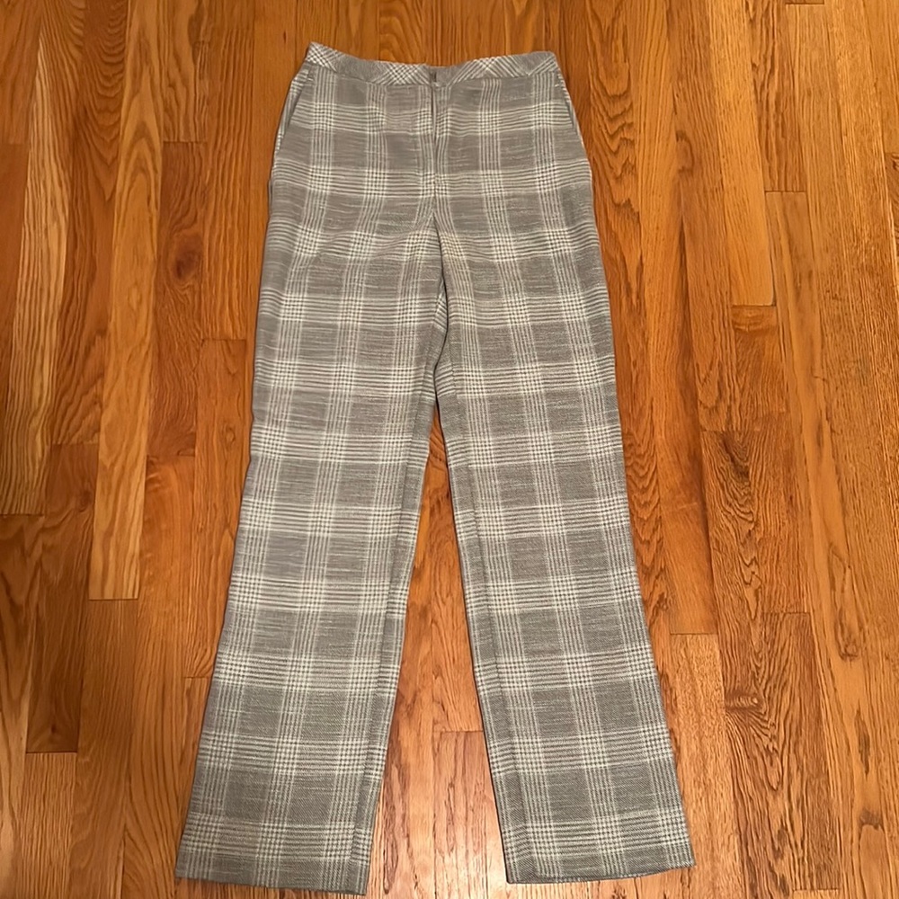 Plaid of gray and black and white dress pants size 4